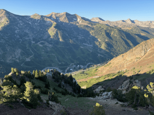 Looking down at Snowbird Resort from Cardiff Peak