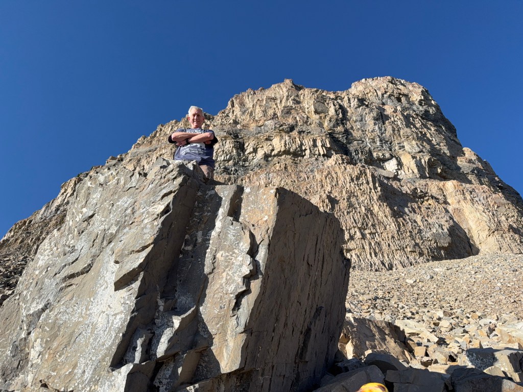 OHD on a huge boulder at the base of The Shoulder