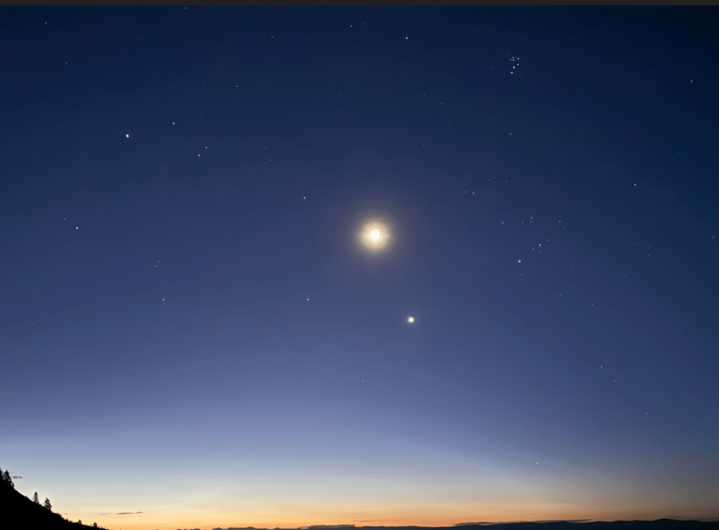 Pre-dawn on the Mt. Timpanogos Trail with the moon and stars