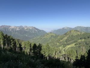 Looking down Big Cottonwood Canyon from the Wasatch Crest Trail