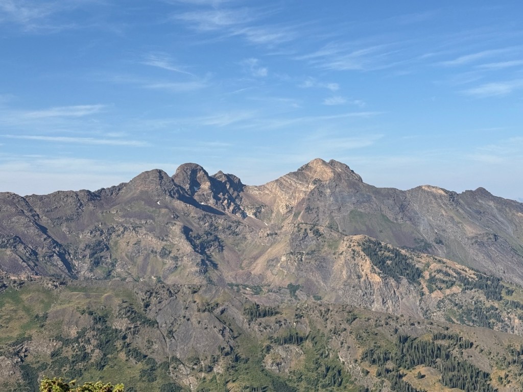 Looking north toward Dromedary, O'Sullivan and Twin Peaks from the summit of Kessler Peak
