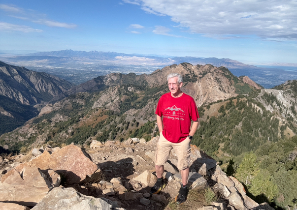 Old Hiking Dude on Mt Raymond summit