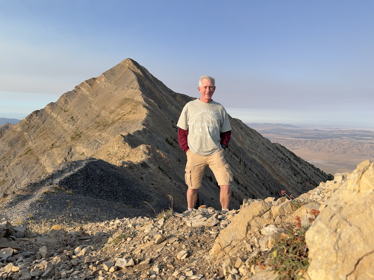 Old Hiking Dude (Sam Chapman) near the Mt. Nebo summit