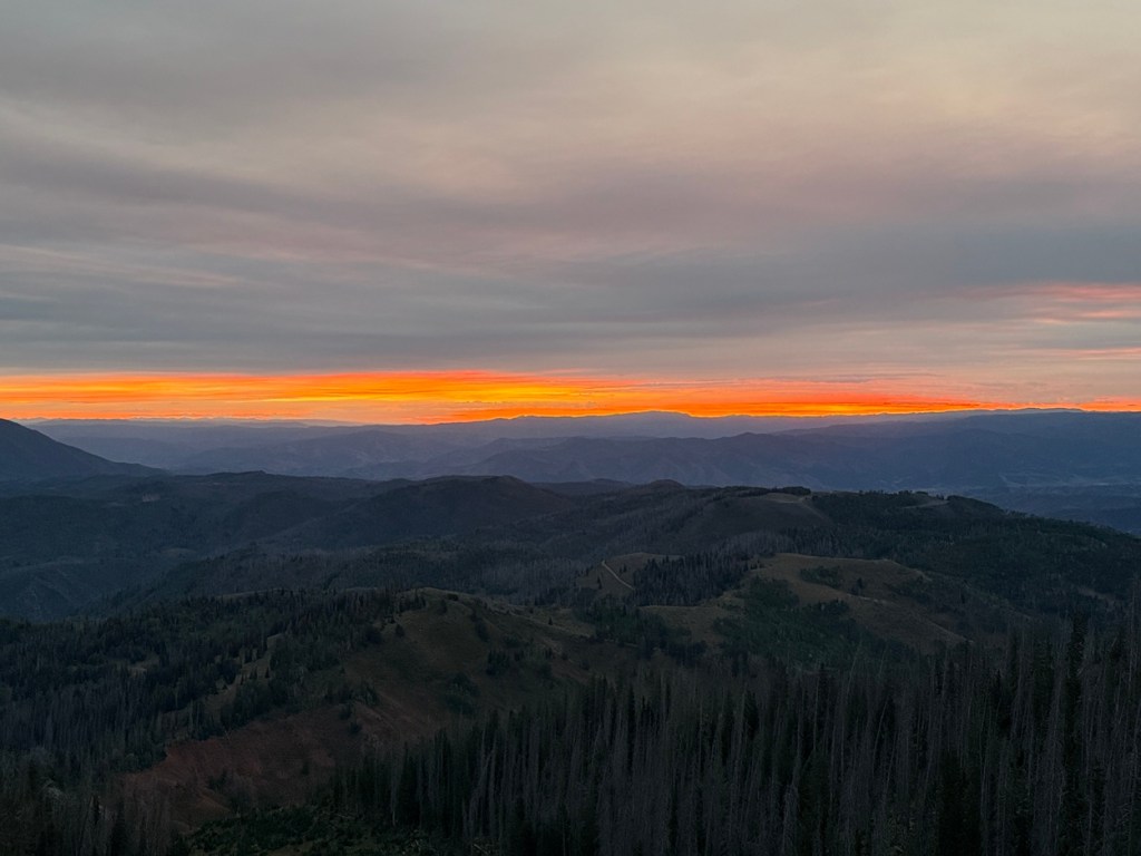 Dawn from a ridge on the Mt. Nebo trail