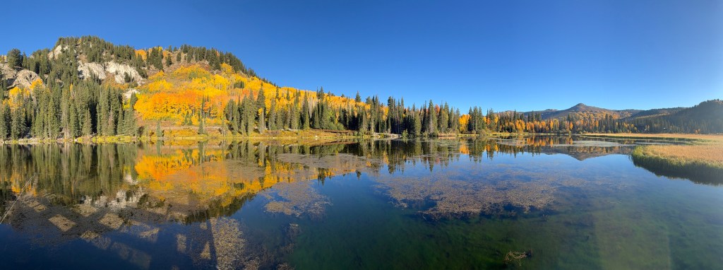 Fall colors reflecting off Silver Lake Utah