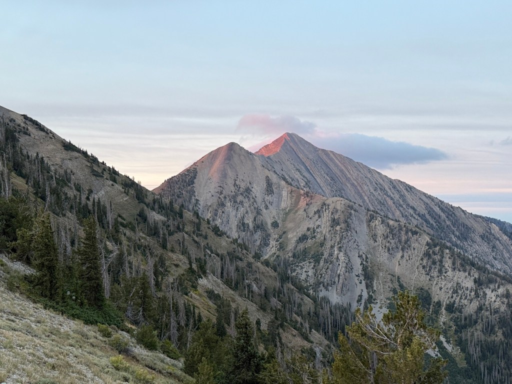 Mt. Nebo summit glowing in early morning light