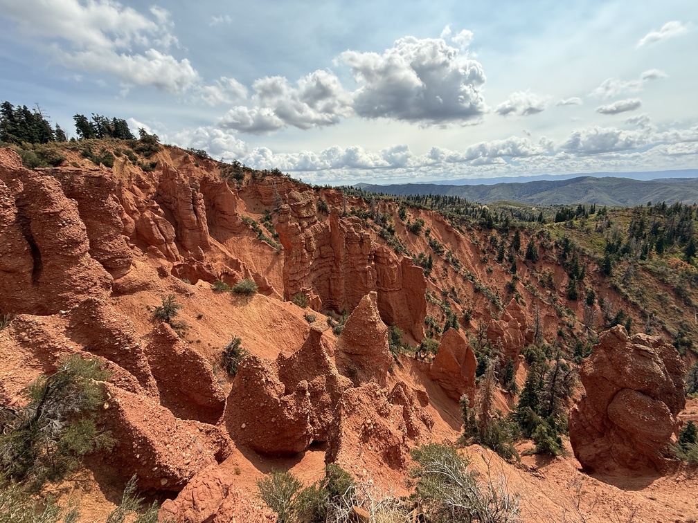 Looking at rock formations in Devil's Kitchen Utah
