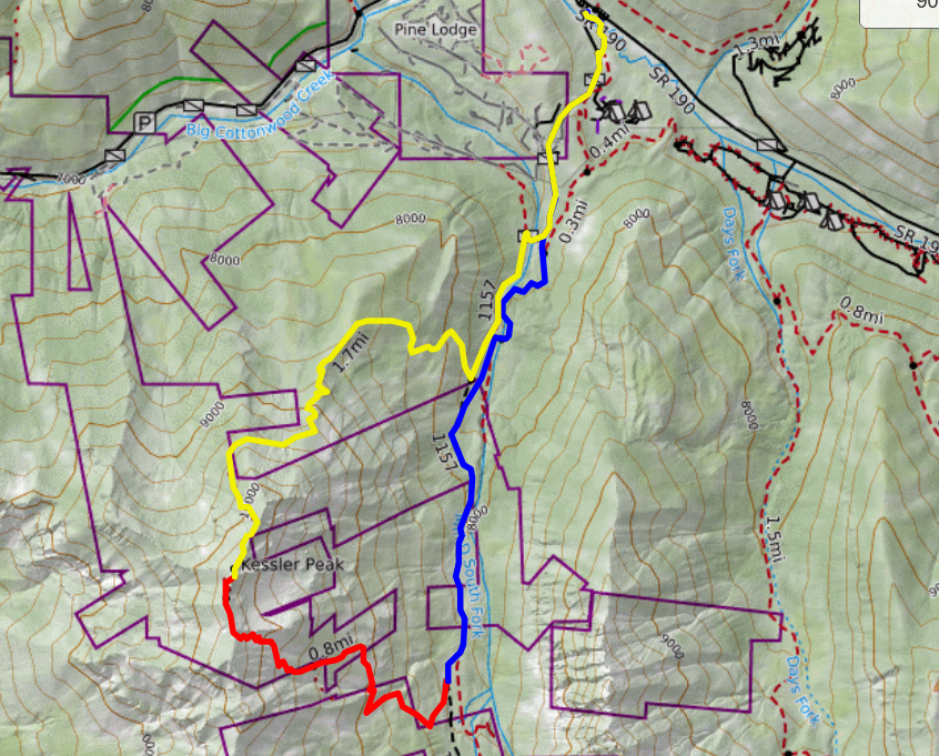 Old Hiking Dude's Route To Kessler Peak Via the Relsek Trail