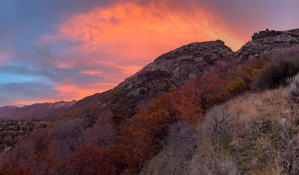 Blowing sky above the Bonneville Shoreline Trail