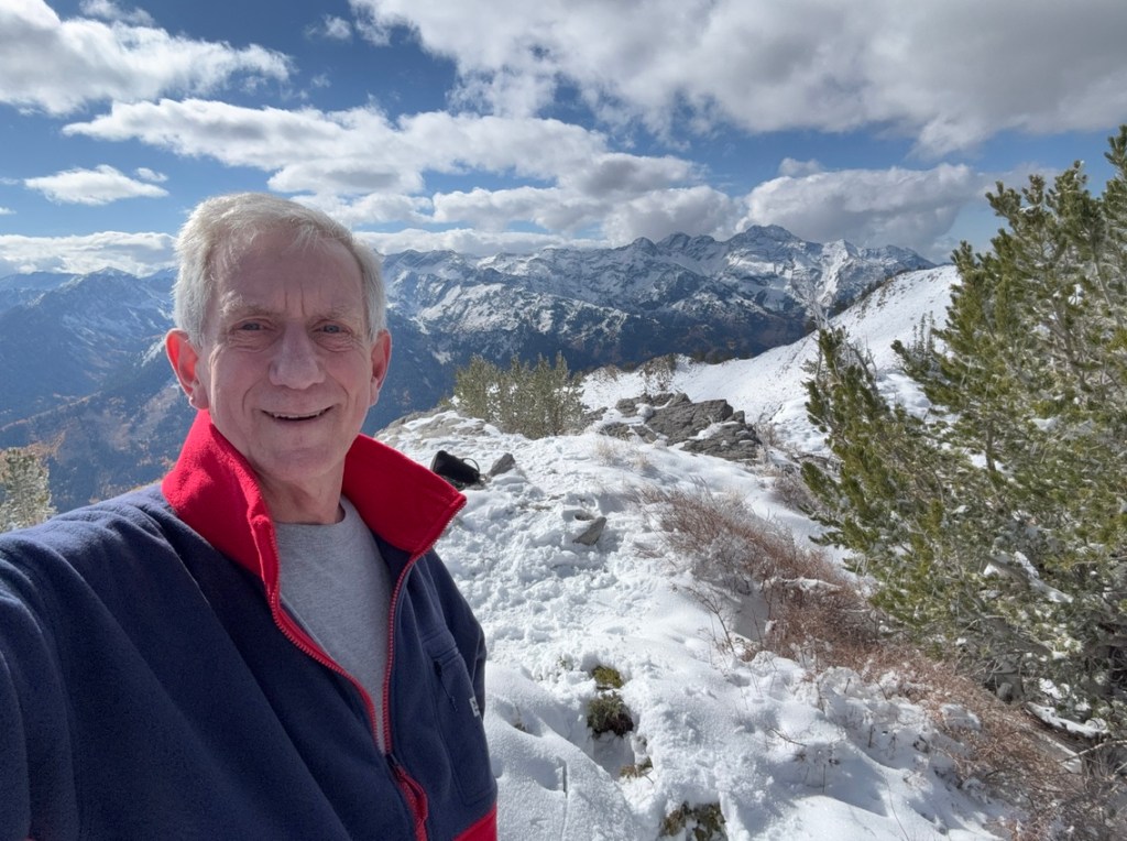 Old Hiking Dude on the way up Gobblers Knob