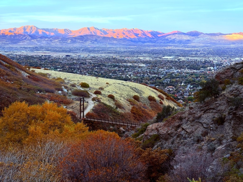 Bear Creek Suspension Bridge from the loop