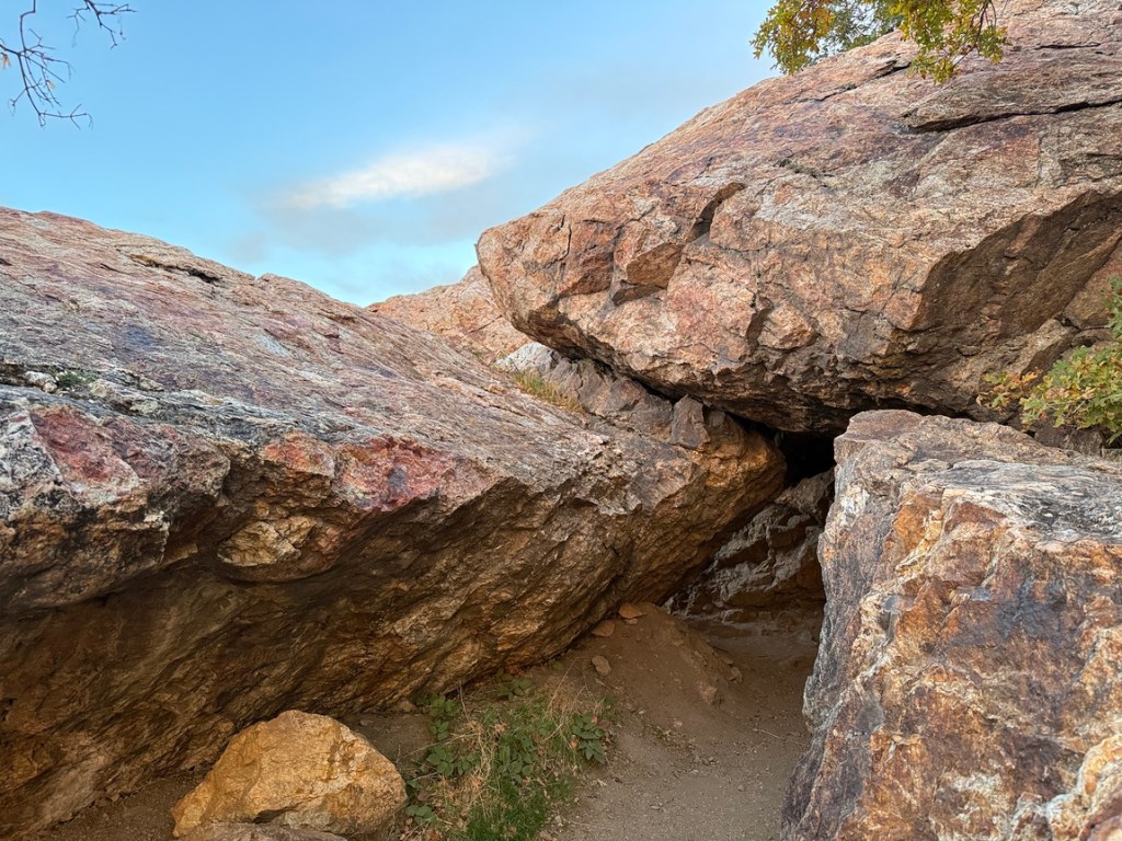 Stacked boulders on the Bonneville Shoreline Trail