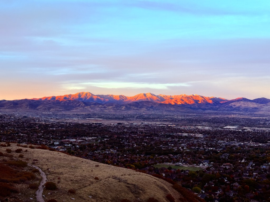 Sunrise view from the Bonneville Shoreline Trail