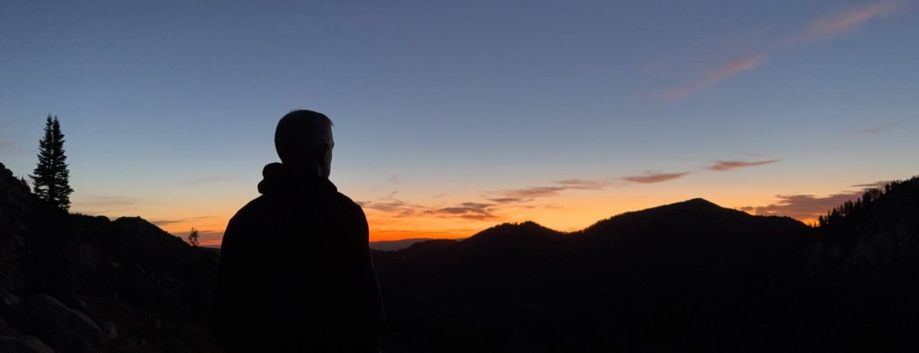 Old Hiking Dude at dawn from Catherine Pass