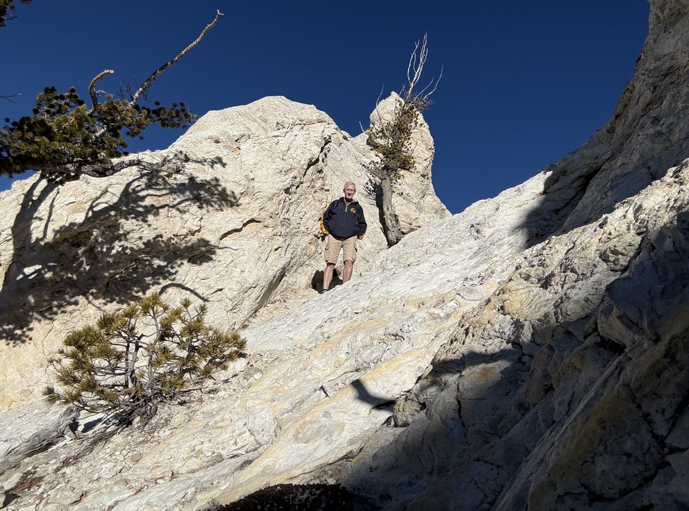Old Hiking Dude on Honeycomb Cliffs view above Prince of Wales Mine