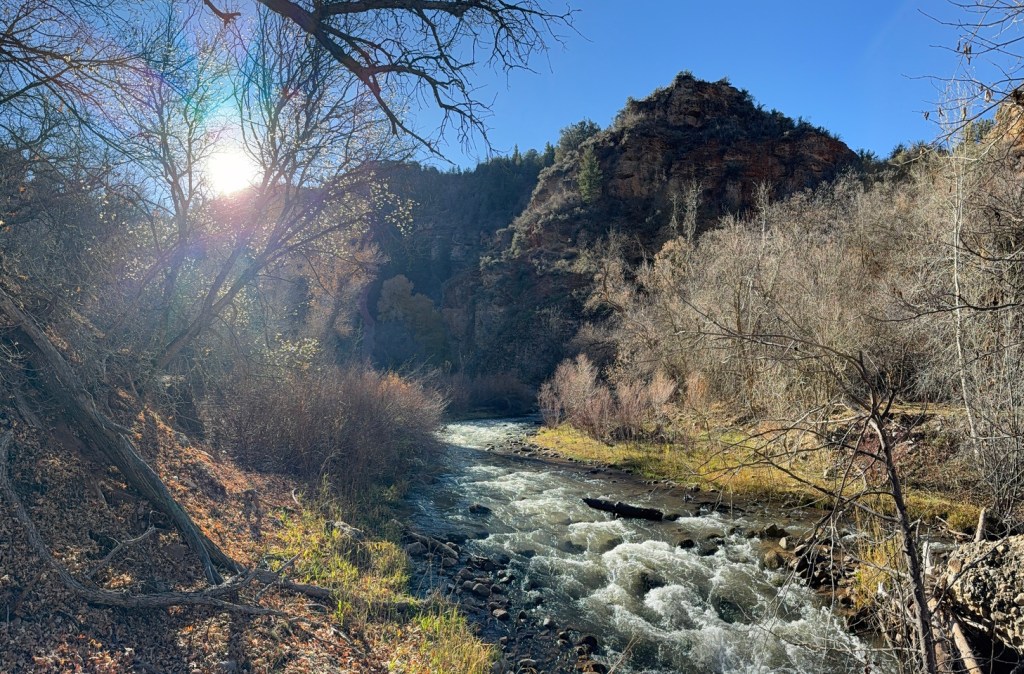 Just above the Fifth Water Hot Springs trailhead