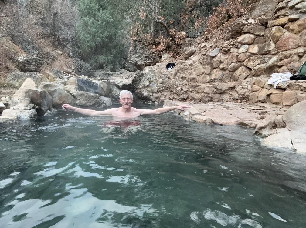 OHD soaking at Fifth Water Hot Springs