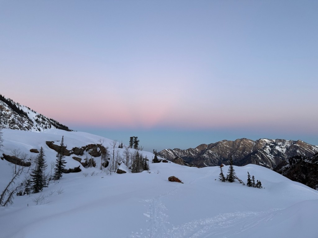 Amazing early morning sky color at Lake Blanche