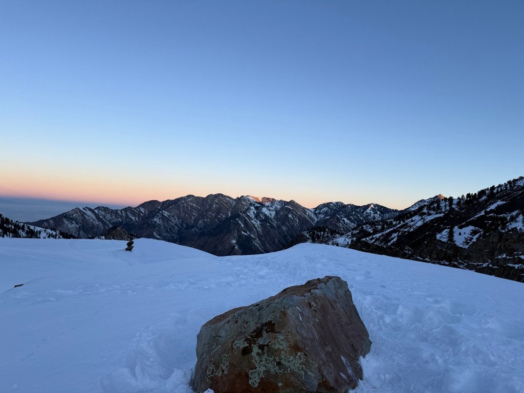 Looking toward Big Cottonwood Canyon on an early winter morning