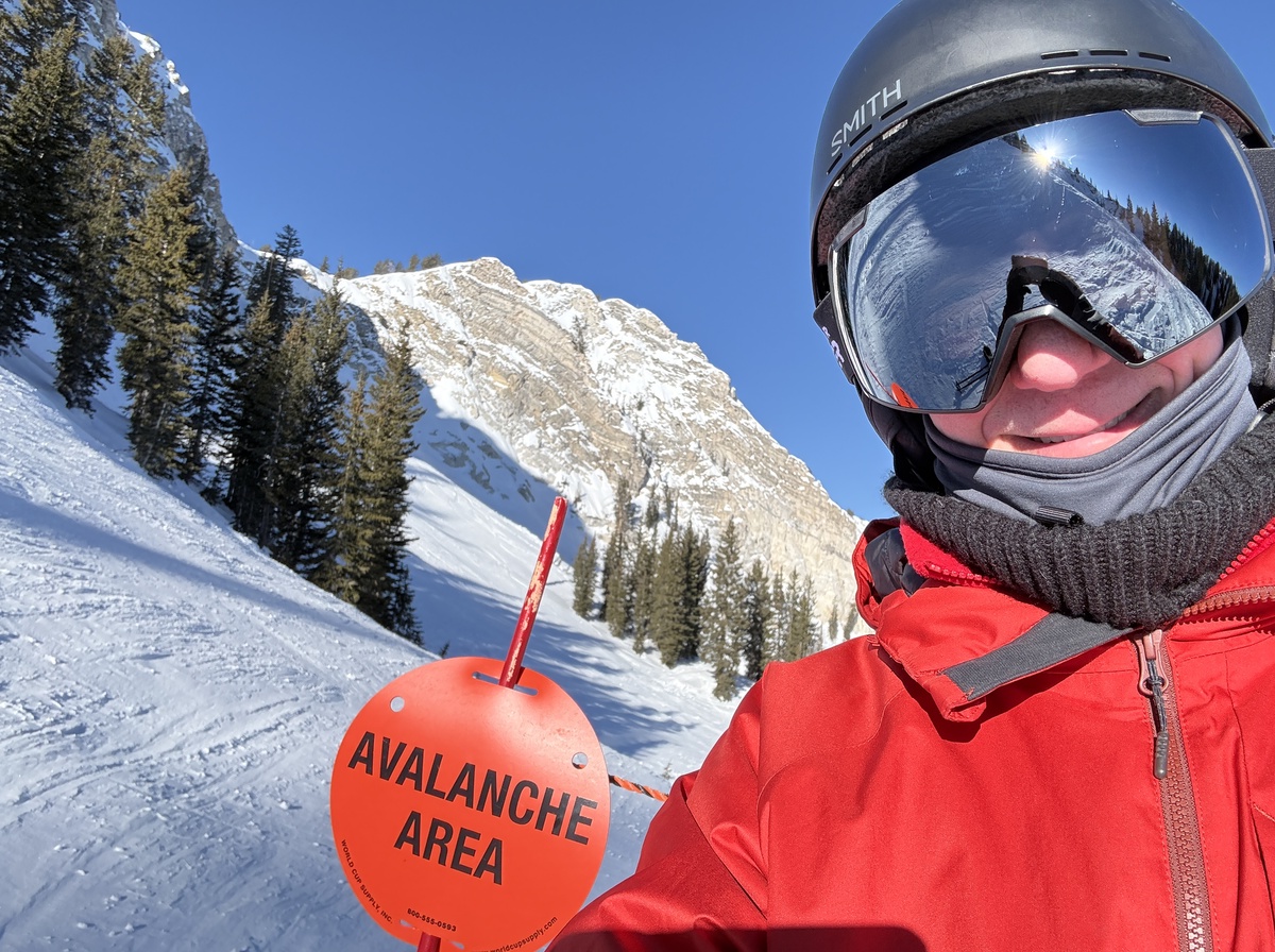 Old Hiking Dude Skiing at Solitude