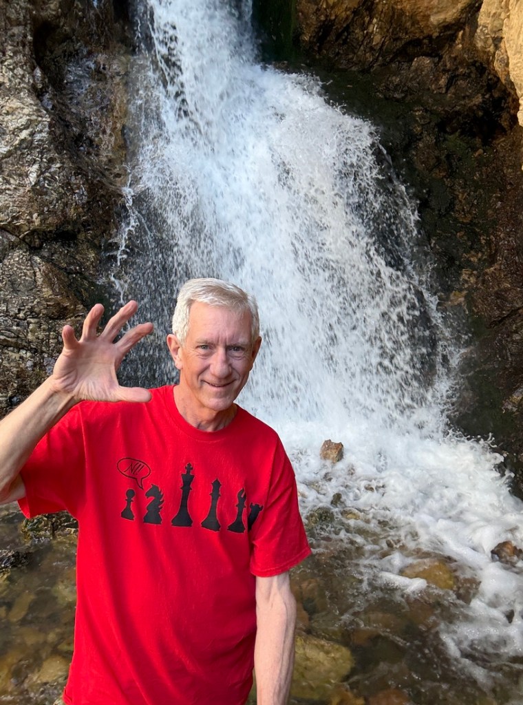 Old Hiking Dude at Hidden Falls, Utah