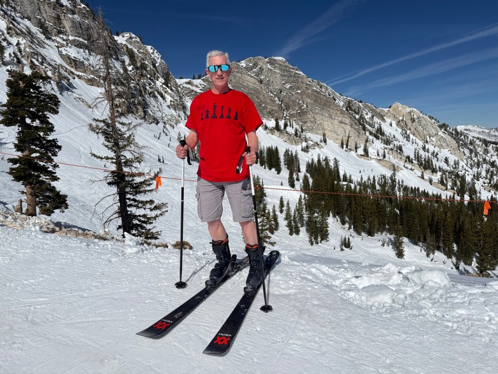 Old Skiing Dude at Solitude's Honeycomb Canyon