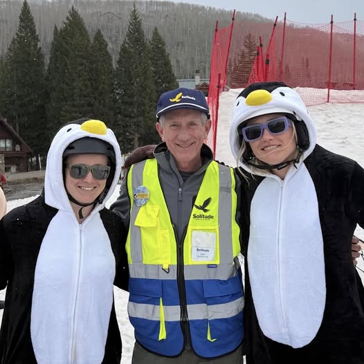 Solitude Cardboard Derby - Old Hiking Dude with penguins